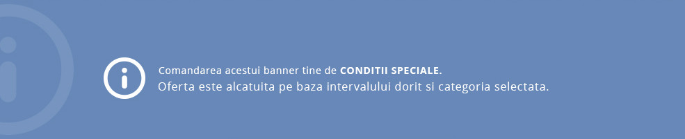 Oferta este alcatuita pe baza intervalului dorit si categoria selectata.