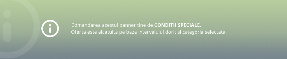 Oferta este alcatuita pe baza intervalului dorit si categoria selectata.